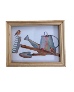 Picture of Garden Tools and Robin Bird