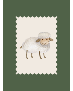 Watercolour Picture of Cute Lamb