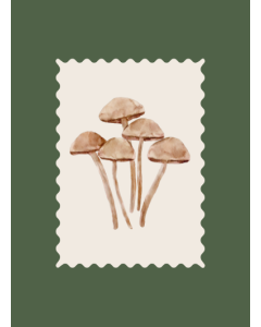 Watercolour Picture of Wild Mushrooms