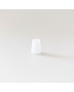 Frosted White Ribbed Vase