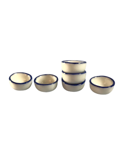 White Enamel Bowls, Pack of 6