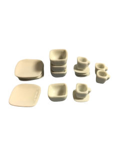 White Square Crockery, 16 Pcs