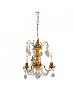 LT7002GLD - Gold & Crystal 3 Arm Chandelier