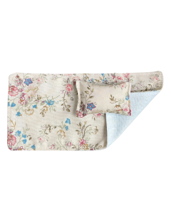 Cream Floral Bed Spread and Pillow