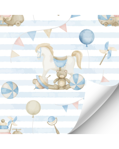 Blue Striped Teddy Wallpaper
