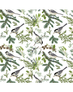 Birds and Mistletoe Christmas Wallpaper