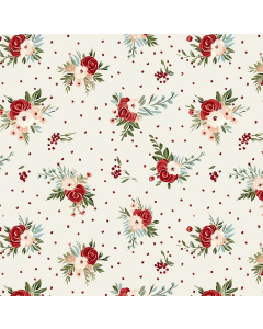Dainty Off-White Vintage Floral Wallpaper