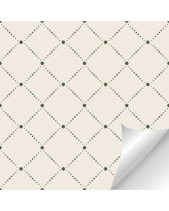Light Beige Wallpaper with Forest Green Diamond dots