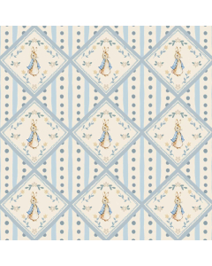 Rabbit Print on Pastel Blue Wallpaper
