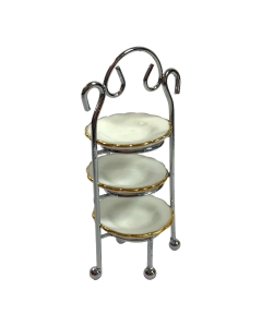 Etagere Metal White Plate Stand