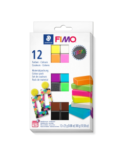 Neon Multi Pack - Fimo Effect - Box of 12 Half Blocks, 25G