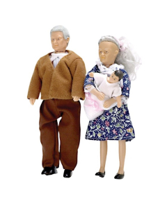 00070 - Grandparents with Baby Girl Doll Set