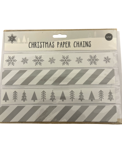 Christmas Paper Chains 36pk (silver) 