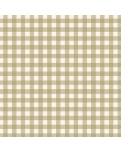 Cloud Cream Wallpaper with Herbal Green Gingham Print