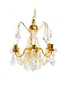 LT7001GLD - Gold & Crystal 6 Arm Chandelier