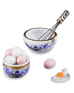RP13245 - Eggs and Whisk with Blue and Gold Porcelain