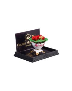 Red Rose Bouquet in gold rimmed vase