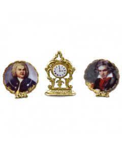 RP14646 - Bach and Beethoven Plates with Clock