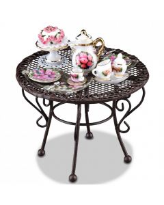 RP18084 - Garden Table with Pink Rose Porcelain