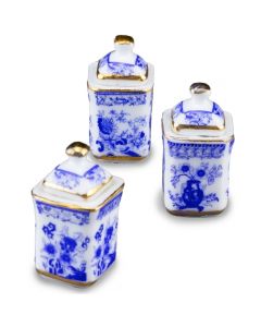 RP18175 - Three Blue and Gold Porcelain Storage Jars