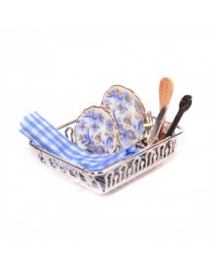RP18415 - Sink Drainer with Blue and Gold Porcelain