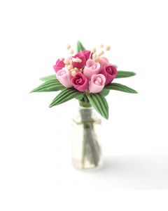 D1276 - 1:12 Scale Tulips in Glass Vase