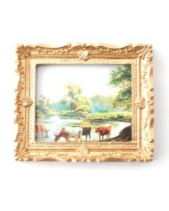 D3279 Painting of Grazing Cattle