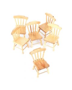 DF163 - 1:12 Scale Set of 6 Pine Kitchen Chairs