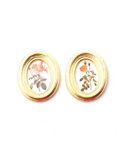 E3628 - Oval Flower Pictures, 2 pcs