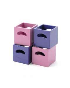 E4223 - Rose & Lilac Storage Boxes, 4 pcs