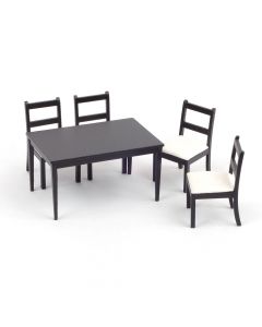 E4941 - Black Dining Table & Four Chairs
