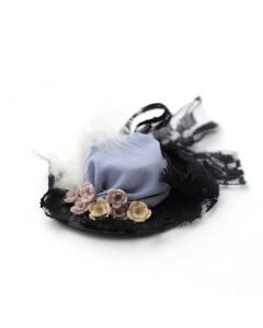 E6321 - Black Lace Lavender Hat