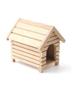 DF203C 1:12 Scale Rustic Wooden Dog Kennel