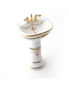 Dollhouse Miniature Elegant Porcelain Savoy Bathroom Set 1 :12
