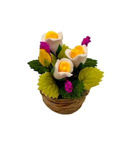 B0545 - Yellow And White Flowers In Basket