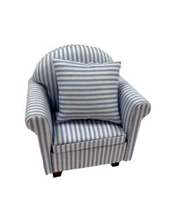 CL10950 - Blue And White Striped Arm Chair