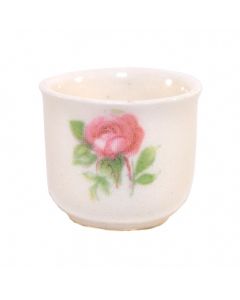 CP027S - Small White Patterned Flower Pot