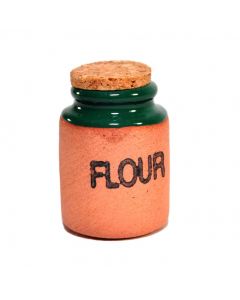CP082GR - Large Flour Jar with Green Glaze