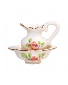 CP096GF - Jug & Bowl with Red Flowers