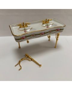 DAMAGED - Victorian Rose Double Sink