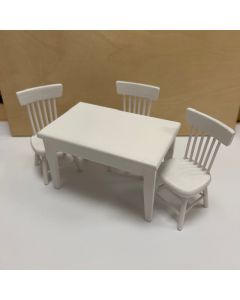 DAMAGED - White Kitchen Table and Chairs