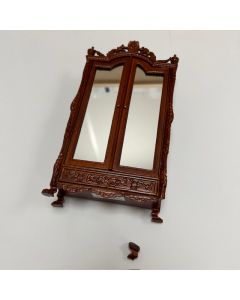 DAMAGED -  Wooden Wardrobe with Mirror