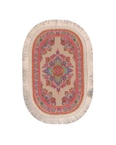 Pink Oval Turkish Carpet, 15x10.5cm (D1648B)