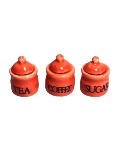 Red Tea/sugar/coffee, Set of 3 (D2209)