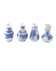 D2236 - Set of 4 Blue Floral Vases