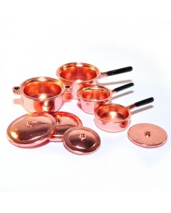 MC7032 4 Assorted Copper Saucepans