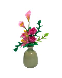 D3788 - Pink lillies in vase