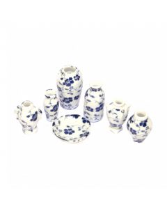 D4122 - Blue Floral Vases (pk7)