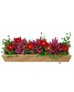 D4201 - Window Box with Pink and Red Flowers