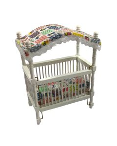 D5293 - White Canopy Cot 